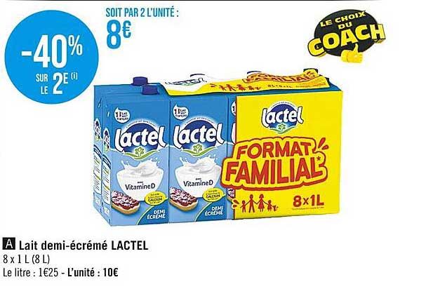 lait demi-écrémé lactel