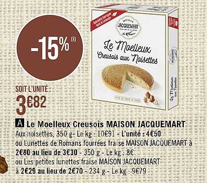 le moelleux creusois maison jacquemart ou lunettes de romans fourrées fraise maison jacquemart ou les petites lunettes fraise maison jacquemart