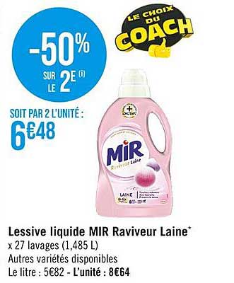 lessive liquide mir raviveur laine