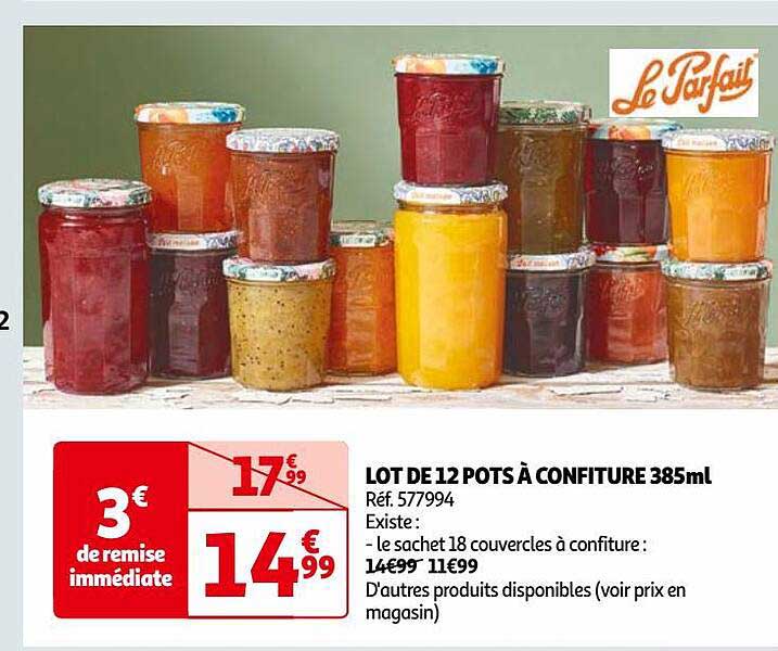 lot de 12 pots à confiture 385ml