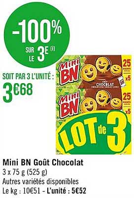 Mini Bn Goût Chocolat