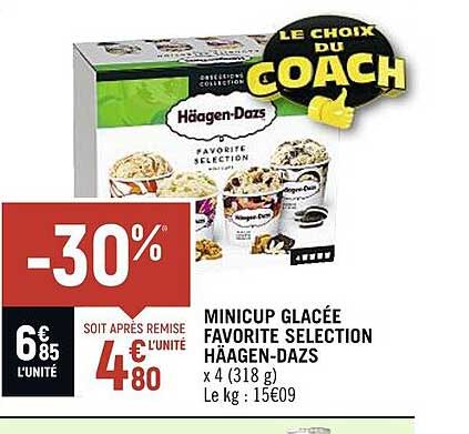 minicup glacée favorite sélection häagen-dazs