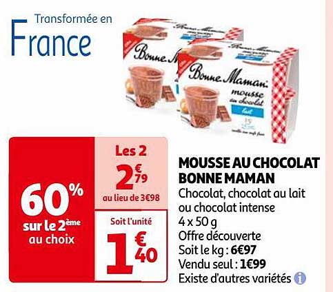 mousse au chocolat bonne maman
