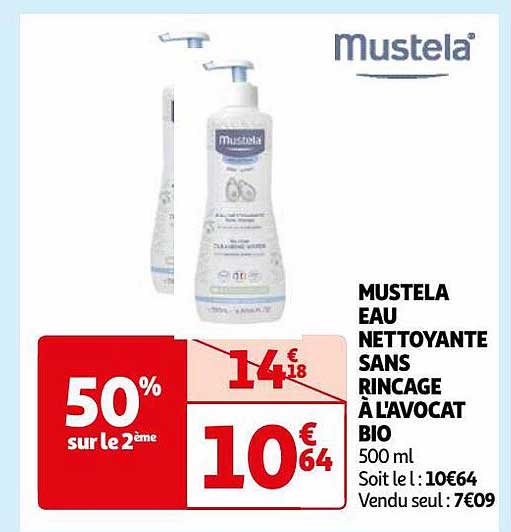 mustela eau nettoyante sans rinçage à l'avocat bio