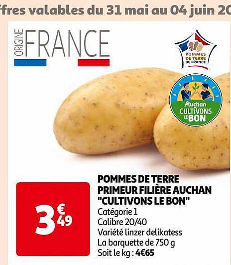pommes de terre primeur filière auchan "cultivons le bon"