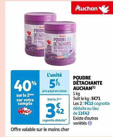 poudre détachante auchan