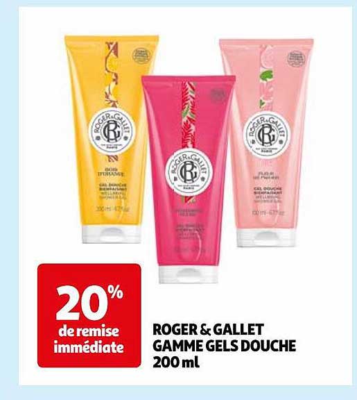 roger & gallet gamme gels douche 200ml
