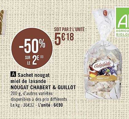 sachet nougat miel de lavande nougat chabert & guillot
