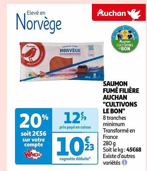 saumon fumé filière auchan "cultivons le bon"