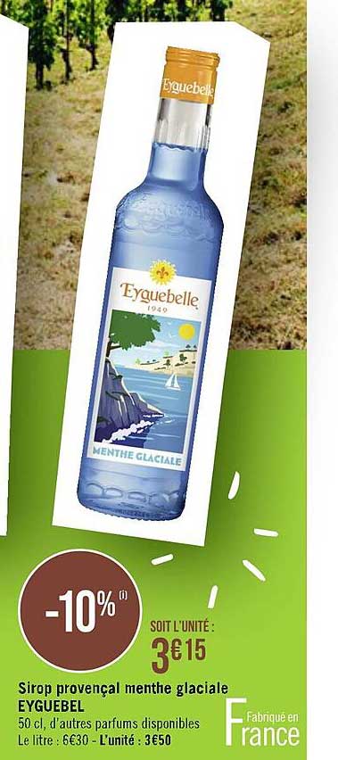 Sirop Provençal Menthe Glaciale Eyguebel