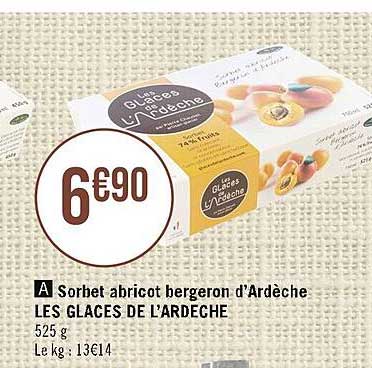sorbet abricot bergeron d'ardèche les glaces de l'ardèche