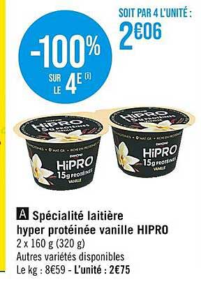 spécialité laitière hyper protéinée vanille hipro
