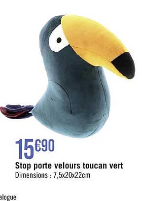 stop porte velours toucan vert
