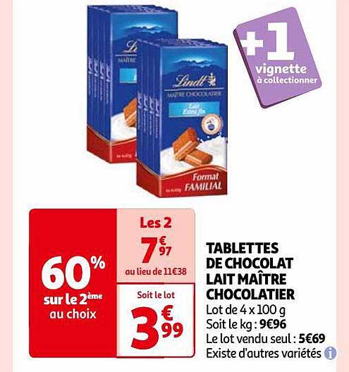 tablettes de chocolat lait maître chocolatier