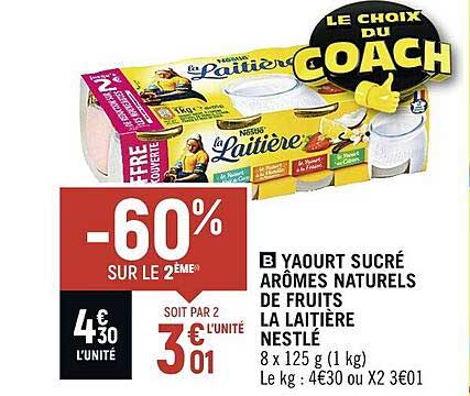 yaourt sucré arômes naturels de fruits la laitière nestlé