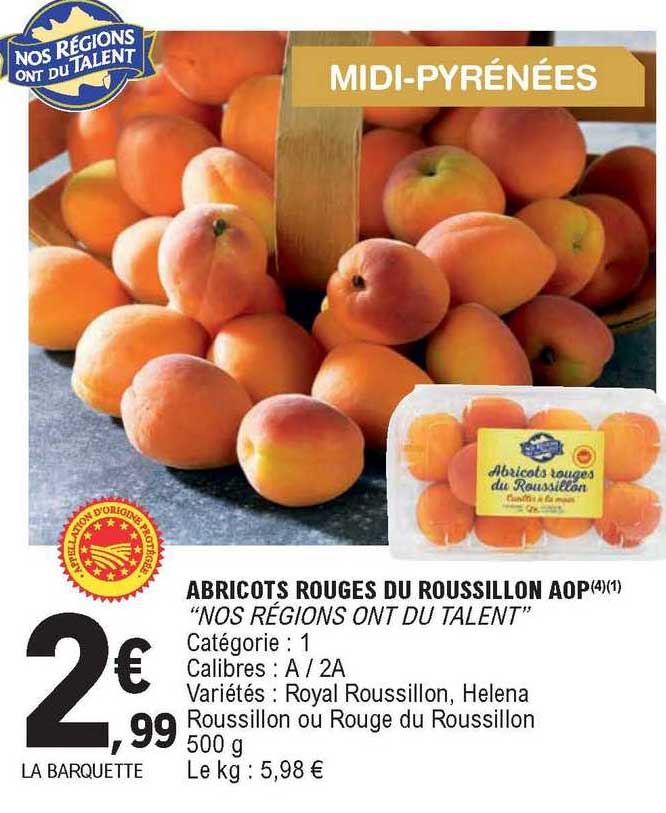 abricots rouges du roussillon aop "nos régions ont du talent"