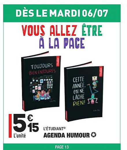 agenda humour l'étudiant