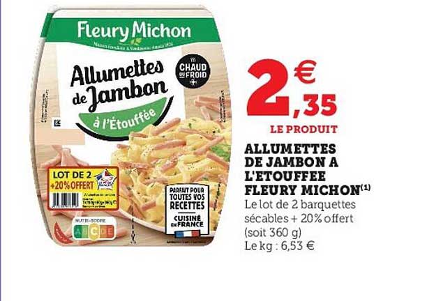 allumettes de jambon à l'étouffée fleury michon