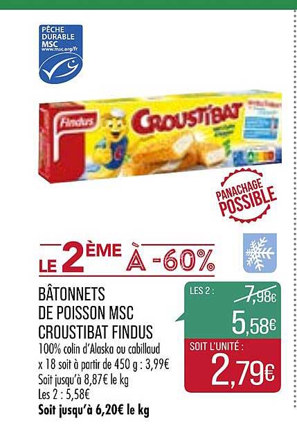 Bâtonnets De Poisson Msc Croustibat Findus