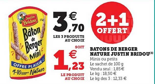 bâtons de berger nature justin bridou