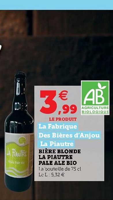 bière blonde la piautre pâle ale bio