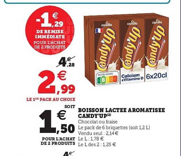 boisson lactée aromatisée candy'up