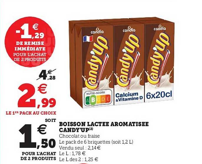 boisson lactée aromatisée candy'up