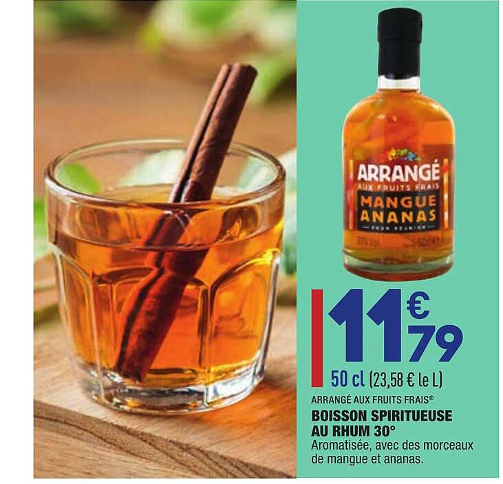 boisson spiritueuse au rhum 30° arrangé aux fruits frais