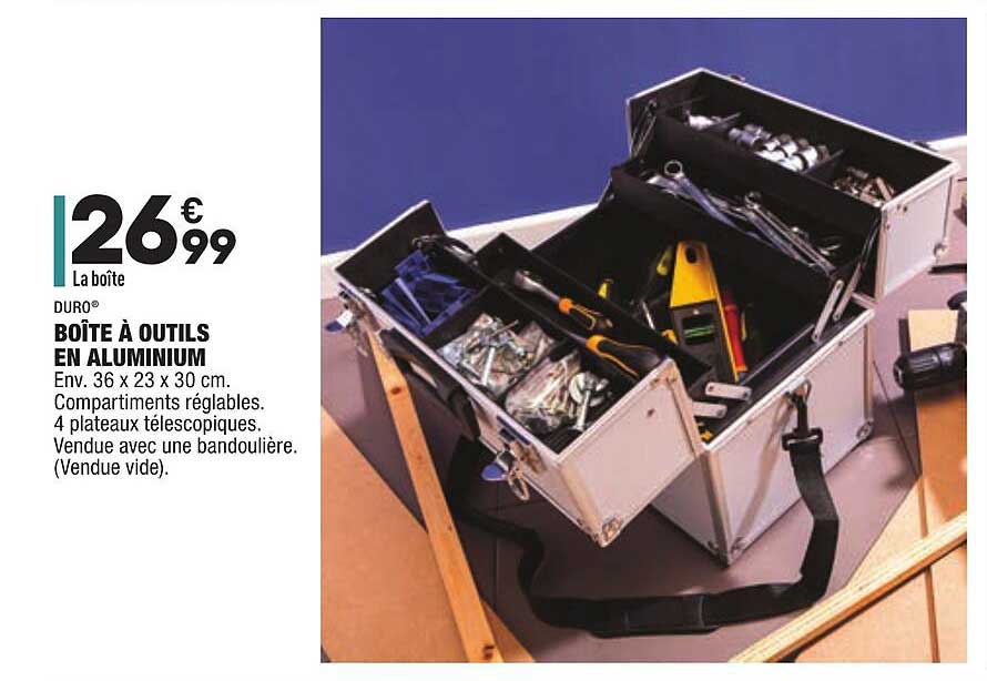 boîte à outils en aluminium duro