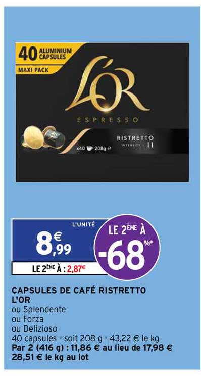 Capsule De Café Ristretto L'or