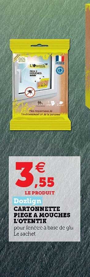 cartonnette piège à mouches l'otentik dozlign