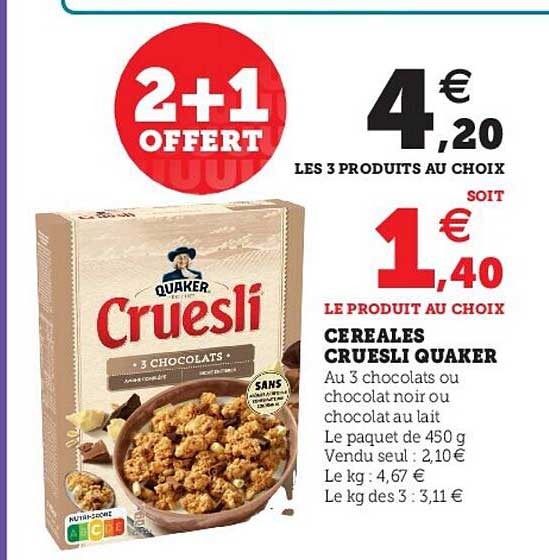 Céréales Cruesli Quaker