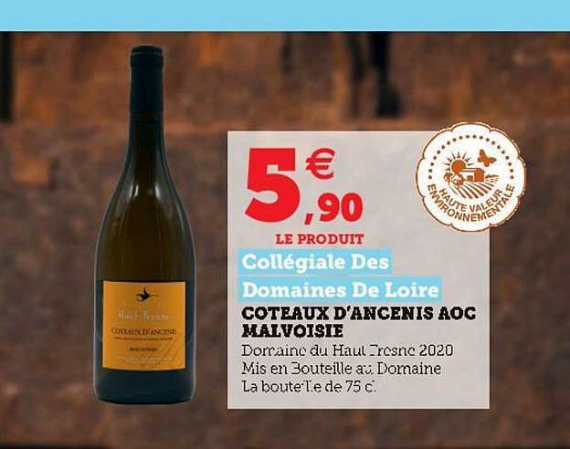 coteaux d'ancenis aoc malvoisie collégiale des domaines de loire