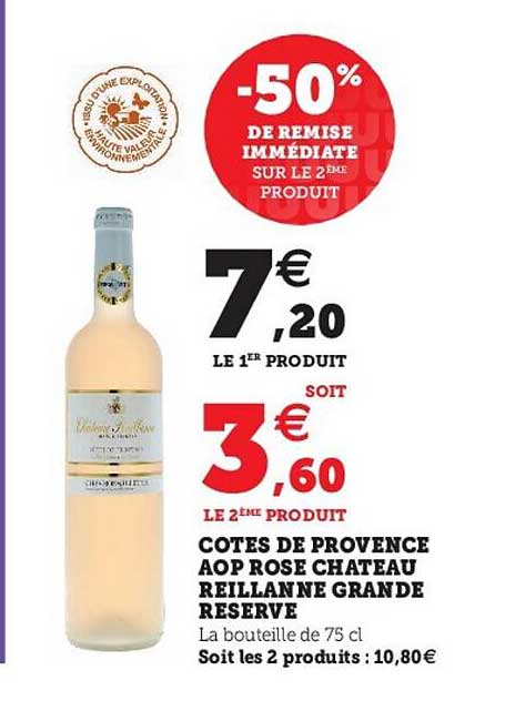 côtes de provence aop rose chateau reillanne grande reserve