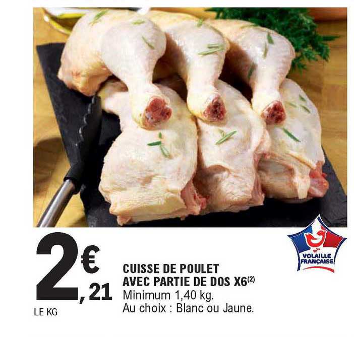 cuisse de poulet avec partie de dos x6