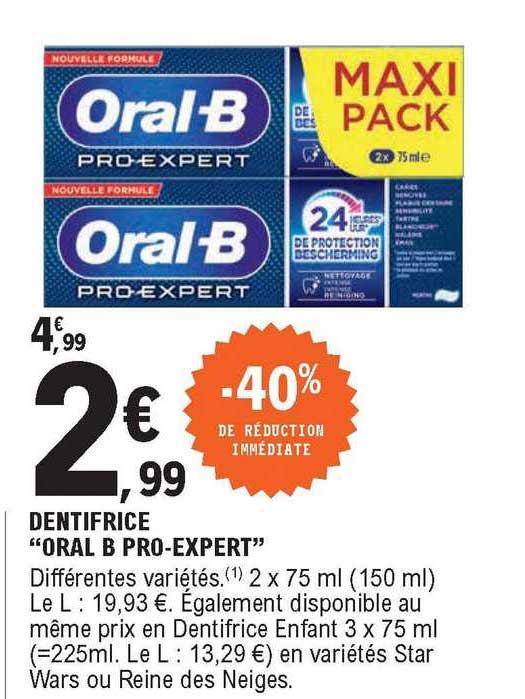 Dentifrice "oral B Pro-expert
