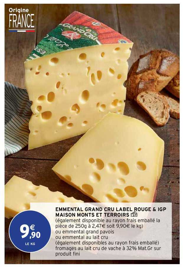 emmental grand cru label rouge & igp maison monts et terroirs