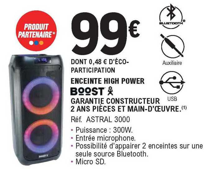 enceinte high power boost
