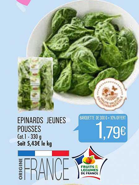 épinards jeunes pousses