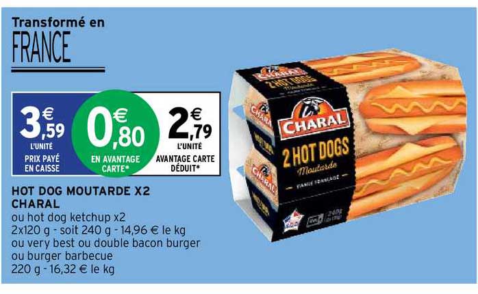 hot dog moutarde x2 charal