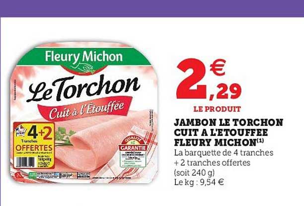 jambon le torchon cuit à l'étouffée fleury michon