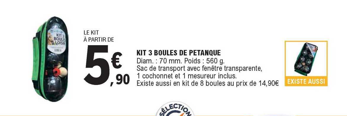 kit 3 boules de pétanque