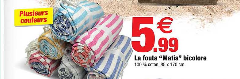 la fouta "matis" bicolore