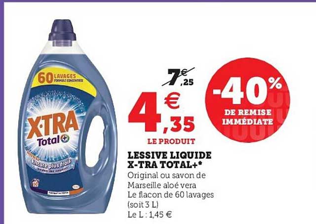 Lessive Liquide X-tra Total+