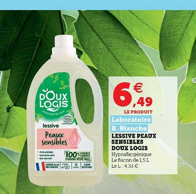 lessive peaux sensibles doux logis laboratoire b. blanche