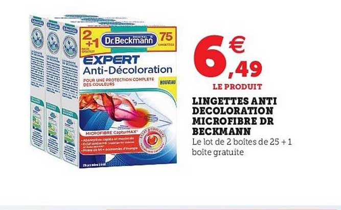 lingettes anti décoloration microfibre dr beckmann