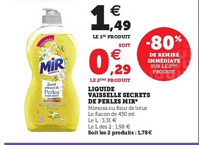 Liquide Vaisselle Secrets De Perles Mir