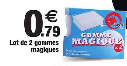 Lot De 2 Gommes Magiques