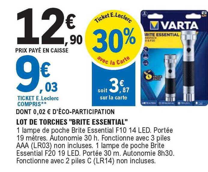 lot de torches "brite essential"