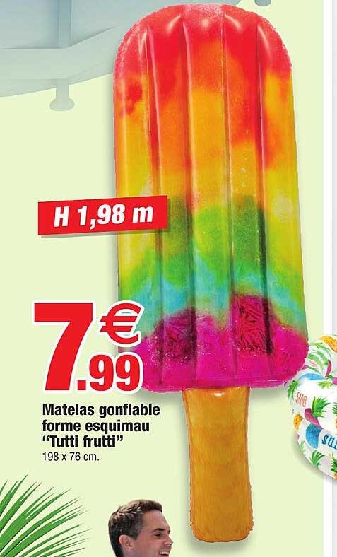 matelas gonflable forme esquimau "tutti frutti"